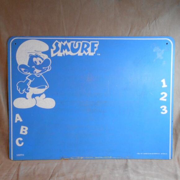 Vintage 1981 Smurf Chalkboard 24" X 18" Wallace Berrie/HG Industries RARE - Picture 2 of 9